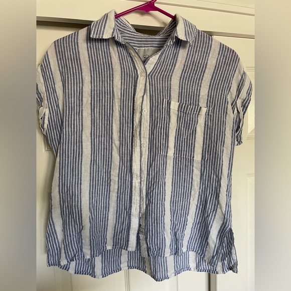 Rails Linen short-sleeve button-down top - Picture 2 of 6